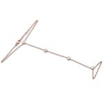 <span style="color:purple">SPECIAL!</span> .28ct 14k Rose Gold Diamond Bracelet & Ring Chain 7"+ 3" Ext