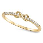 <span>CLOSEOUT!</span>Yellow Gold Plated Infinity w/ Cz .925 Sterling Silver Ring