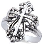 <span>CLOSEOUT!</span>Plain Cross .925 Sterling Silver Ring Size 4