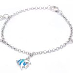 <span>CLOSEOUT! </span>Blue Opal Sea Horse, turtle, Fish, & starfish .925 Sterling Silver Bracelets