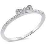 <span>CLOSEOUT!</span>Micro Pave Cubic Zirconia Bow Tie .925 Sterling Silver Ring