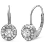 Round Cz Solitaire .925 Sterling Silver Earring
